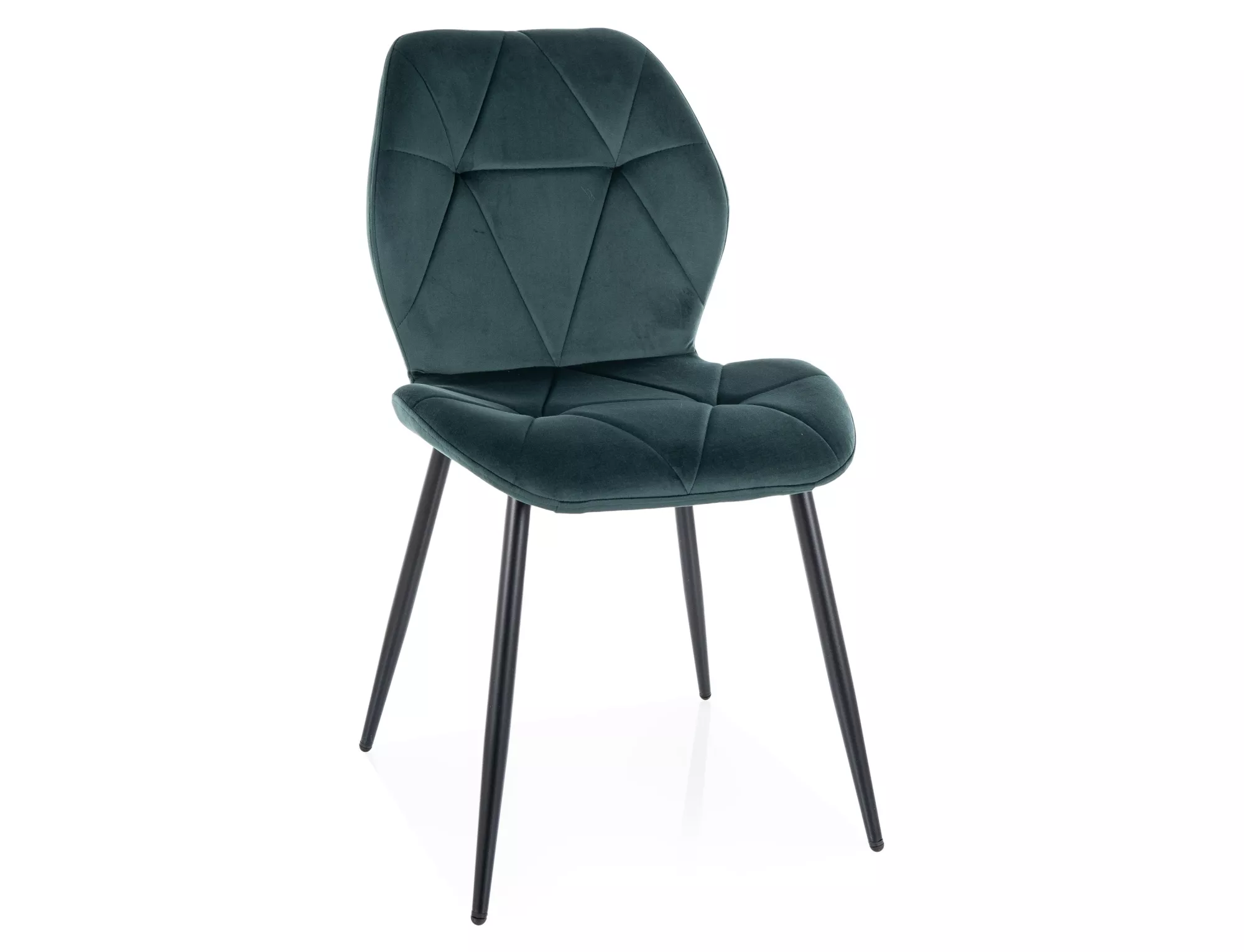 Sedia da ristorante Silva imbottita in tessuto di velluto verde